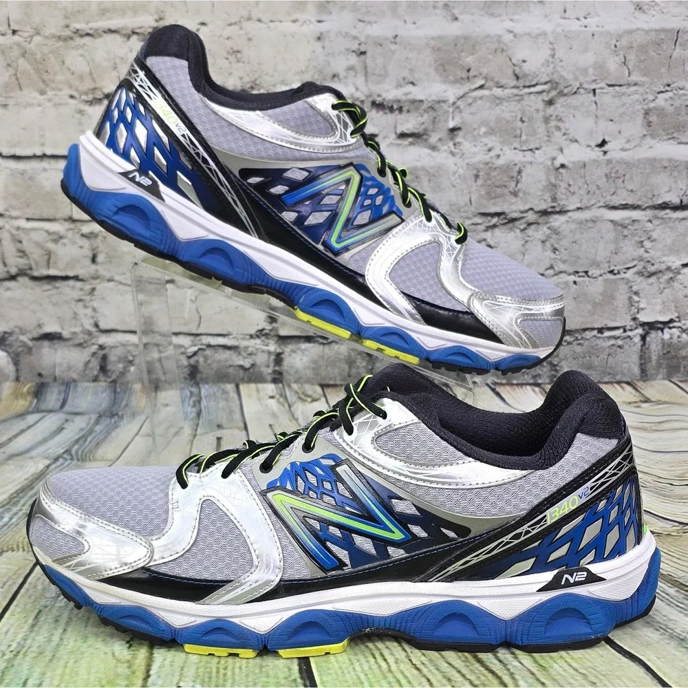 New Balance 1340v2 Running Shoes Mens 15 D Silver‎ Blue Lime M1340SB2 Stability